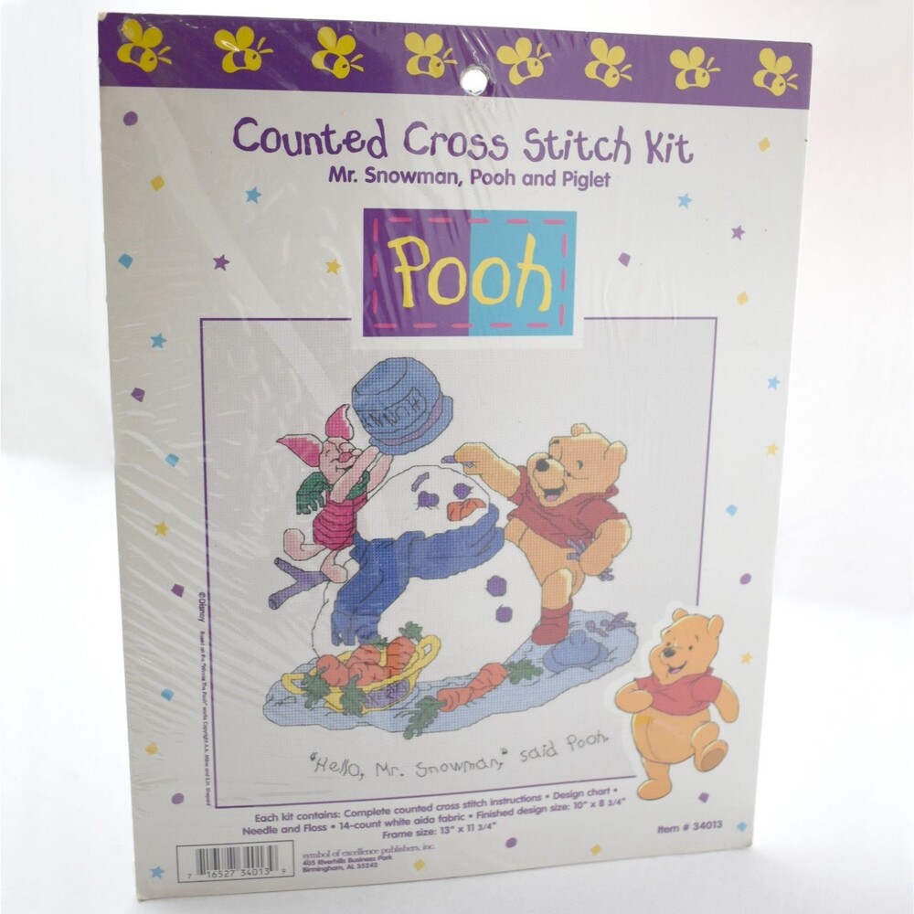 Mr. Snowman, Pooh and Piglet Disney Counted Cross Stitch Kit 10" x 8.75"